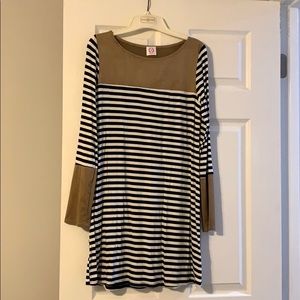 Wanna B Stripes & Suede Dress